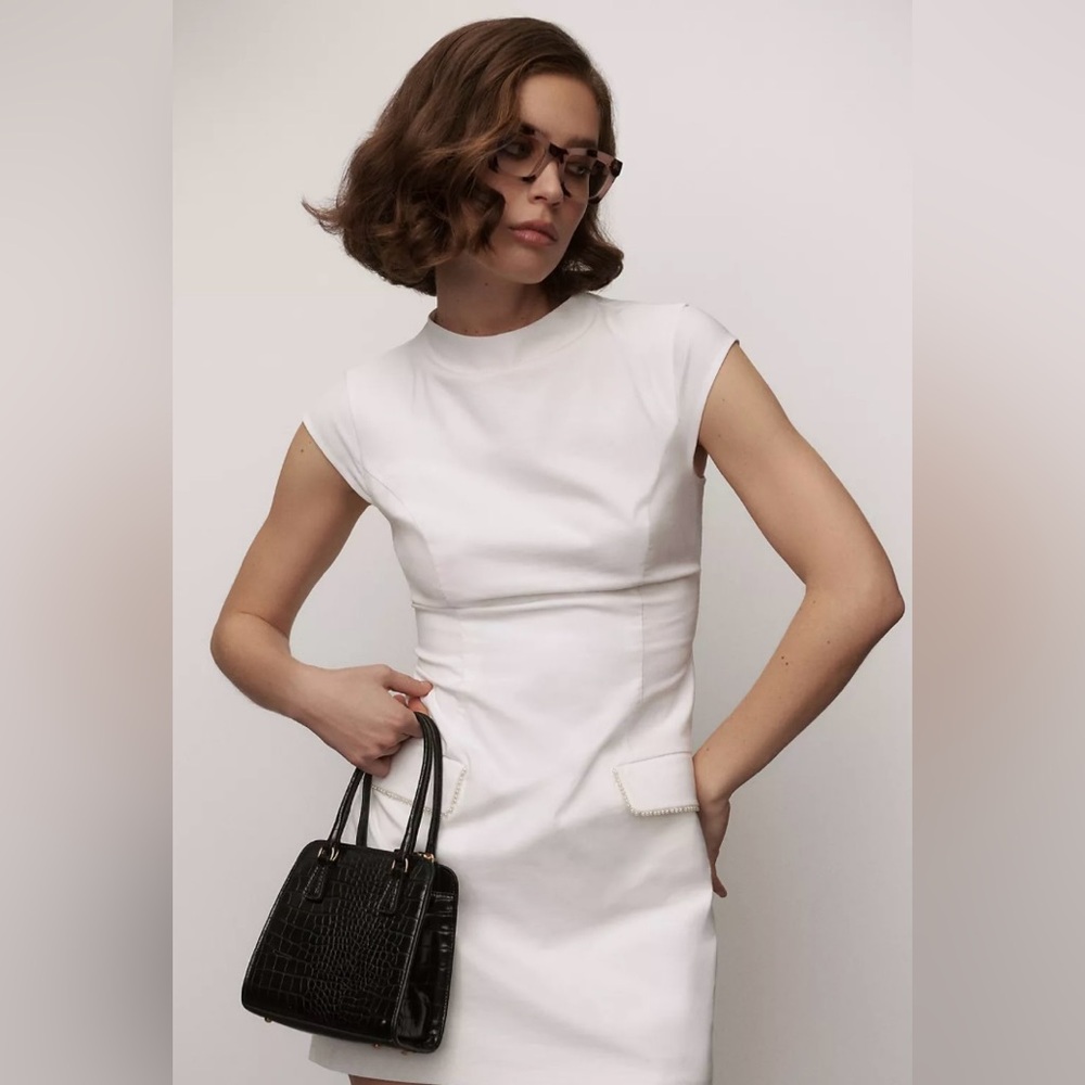BHLDN White Cap Sleeve Mini Dress